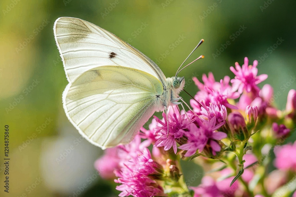 Delicate Butterfly on Vibrant Flower Petals Delicate Butterfly on Vibrant Flower Petals