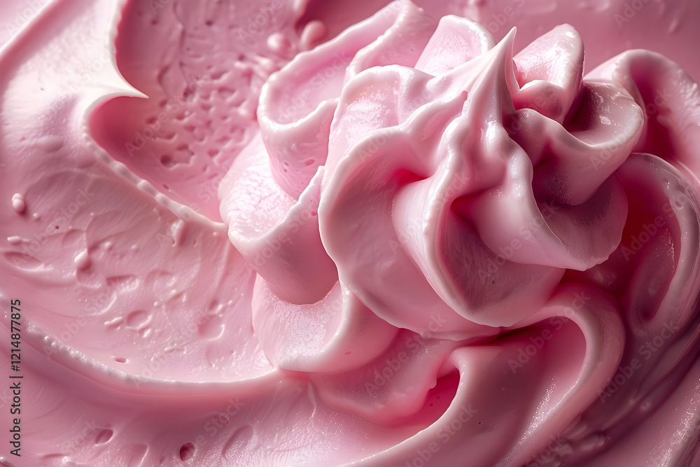 Pink Cream Swirls Form a Smooth and Textured Background for Beauty or Food Products Pink Cream Swirls Form a Smooth and Textured Background for Beauty or Food Products