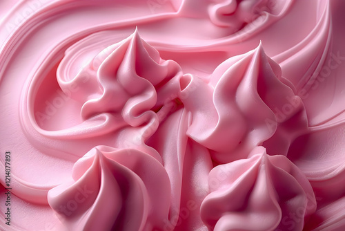 Pink Cream Forms Swirls and...