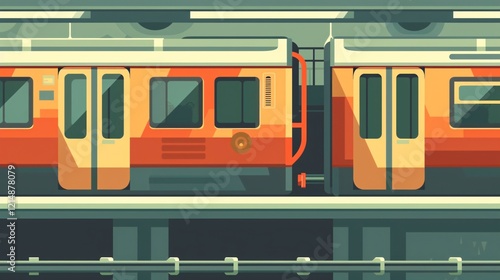 Subway Rail Icon Flat Vector Illustration photo