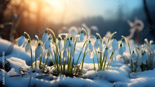 Delicate Snowdrops Bloom Th...