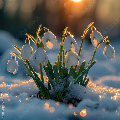 Delicate Snowdrops Bloom Th...