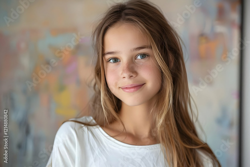 Young Girl Smiles Gently, W...