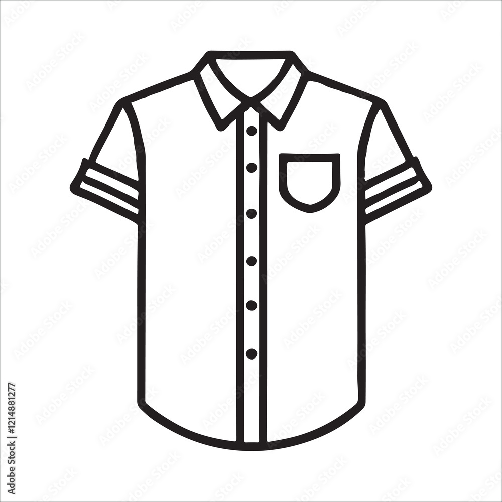 Shirt Outline silhouette on white background
Shirt Outline silhouette on white background