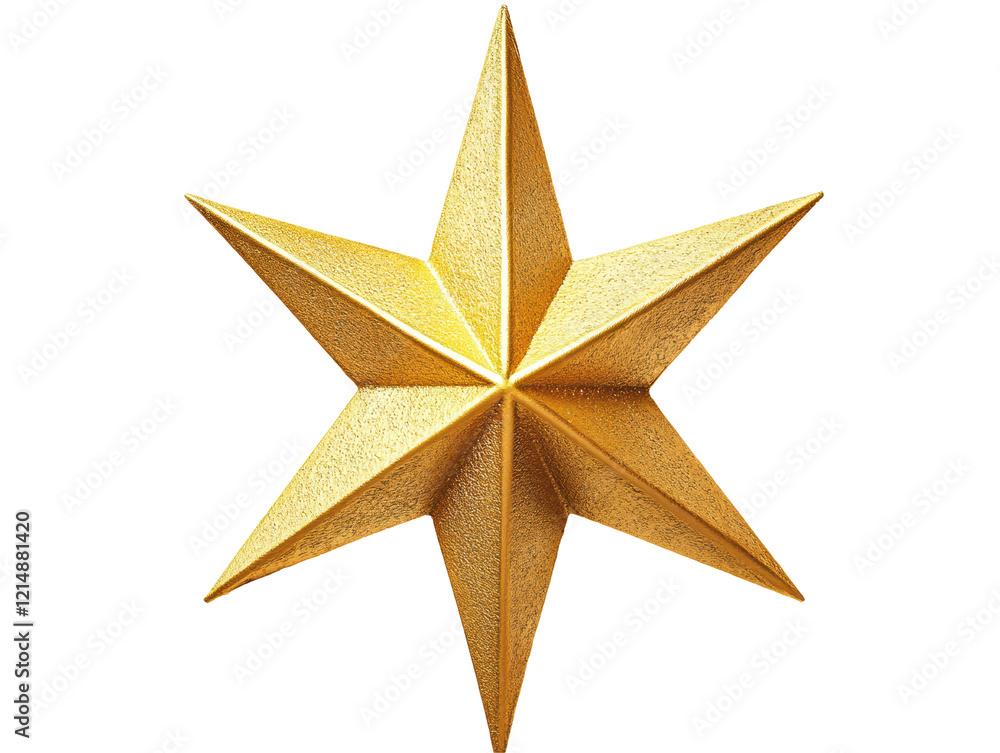 Isolated Golden Star with Six Points Isolated Golden Star with Six Points