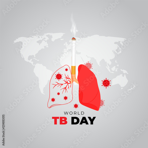 Vector illustration of World Tuberculosis Day social media template