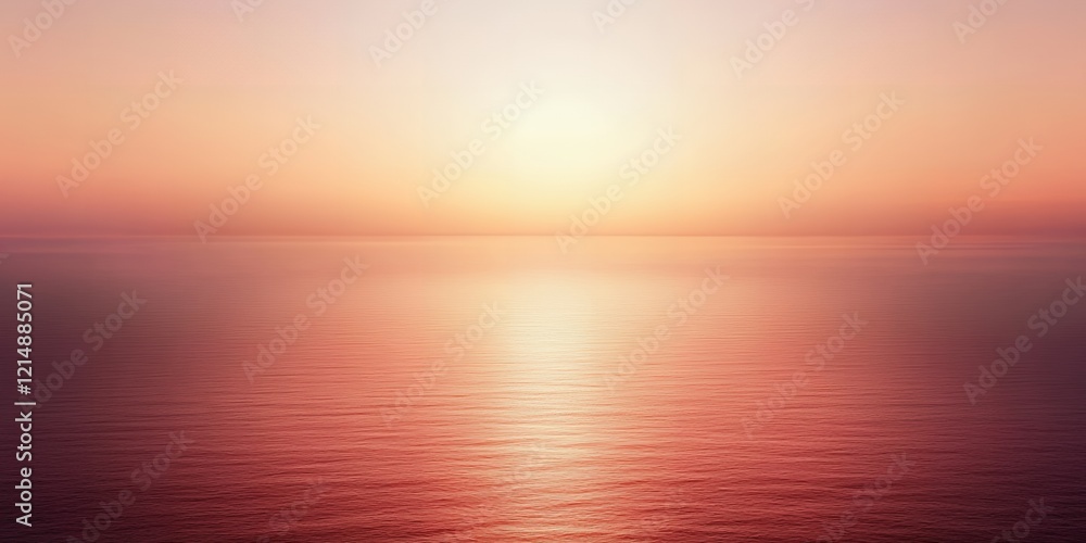 Obraz premium Serene Pink Sunset Over Calm Ocean Water Peaceful Seascape