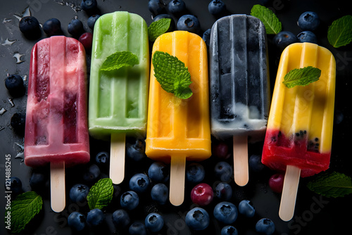 Colorful Fruit Popsicles La...
