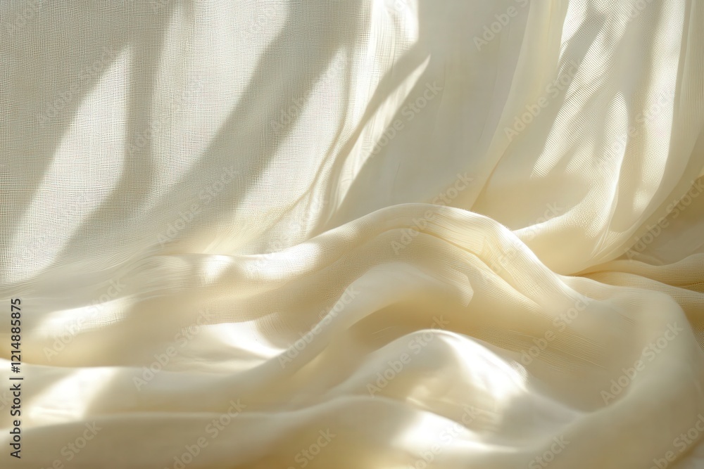 Obraz premium Soft Beige Fabric with Natural Lighting and Shadows