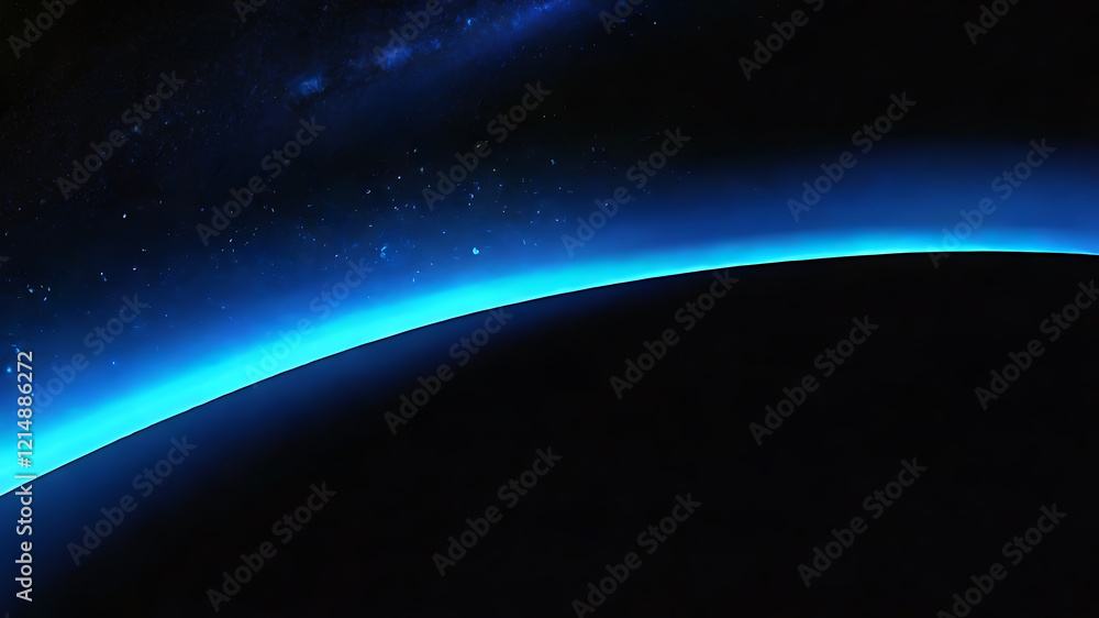 Fototapeta premium Blue spectrum lights with black background. ai