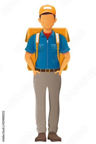 delivery young man courier service vector illustration isolated on white background
