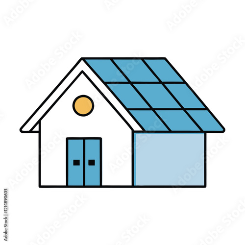 Solar Powered House Vector Illustration photo