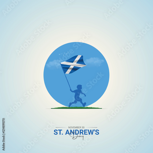 St. Andrew's Day. creative ads for social. 3D illustrations.