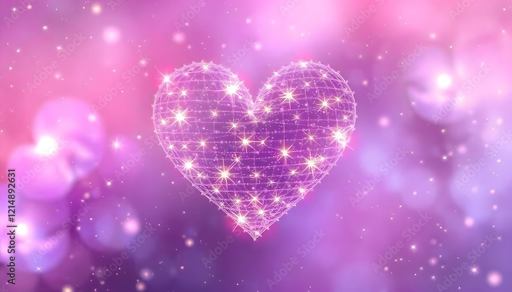 Glowing Polygonal Heart: A Romantic Digital Art Glowing Polygonal Heart: A Romantic Digital Art