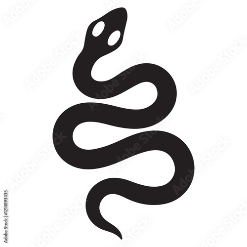 Wallpaper Mural snake icon, snake vector silhouette, curved snake animal design illustration, black reptile graphic symbol, dangerous wild snake outline logo Torontodigital.ca