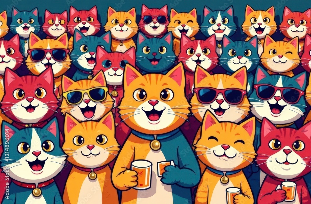 Fototapeta premium fun cats with beer