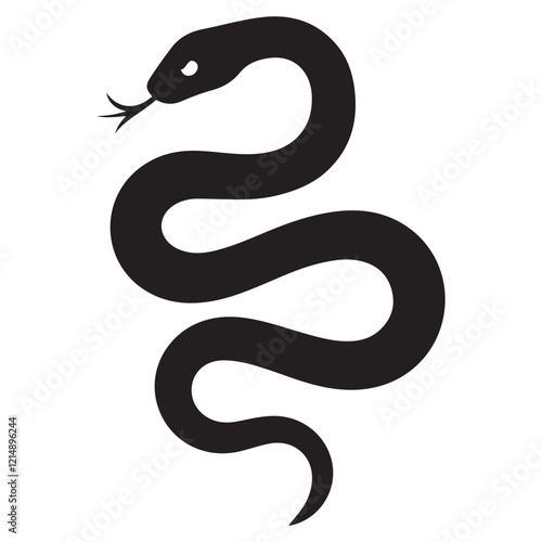Wallpaper Mural snake icon, snake vector silhouette, curved snake animal design illustration, black reptile graphic symbol, dangerous wild snake outline logo Torontodigital.ca