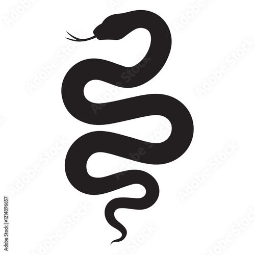 Wallpaper Mural snake icon, snake vector silhouette, curved snake animal design illustration, black reptile graphic symbol, dangerous wild snake outline logo Torontodigital.ca