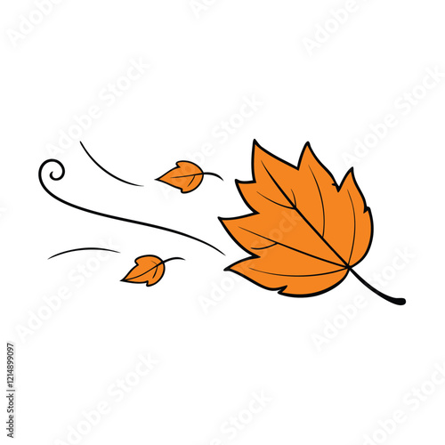 Autumn Leaves in the Wind Vector Illustration photo