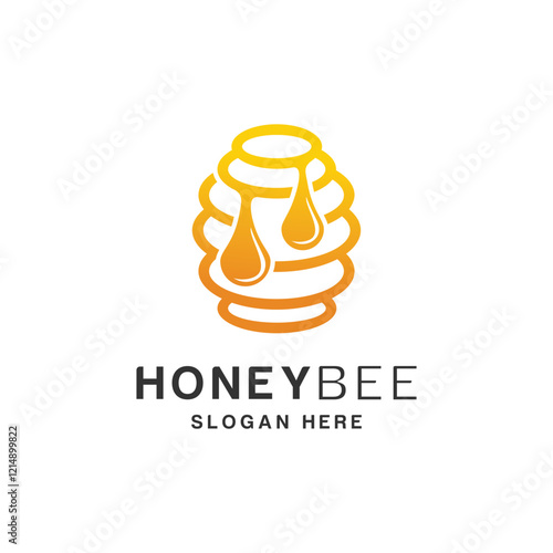 Vector honey logo design. Fresh honey health logo. Concept for organic honey products 