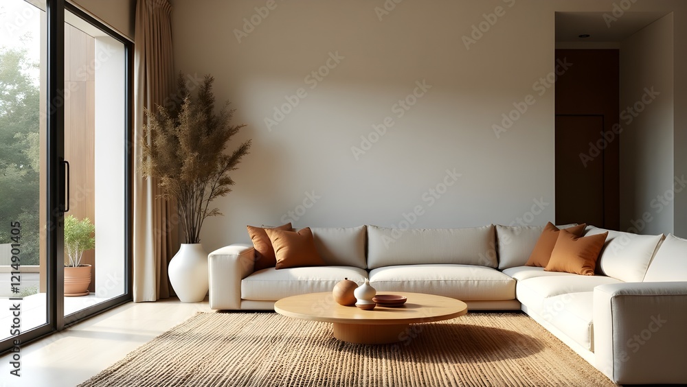 Fototapeta premium A Luxury Living Spaces, Tranquil Oasis, Modern Elegance redefined, modern , luxury, peaceful and stylish home interior