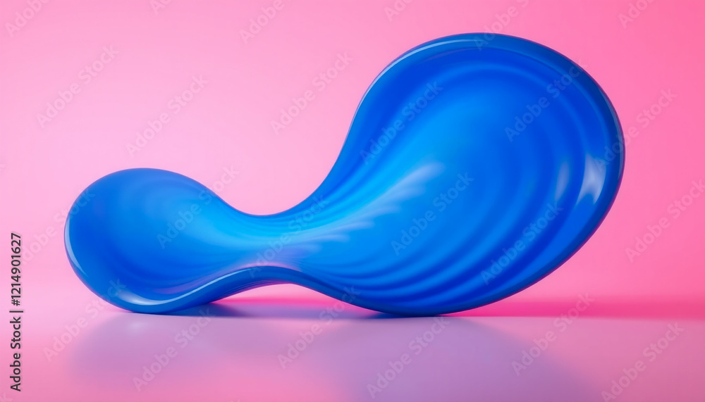 Abstract blue swirl with gradient pink background Abstract blue swirl with gradient pink background