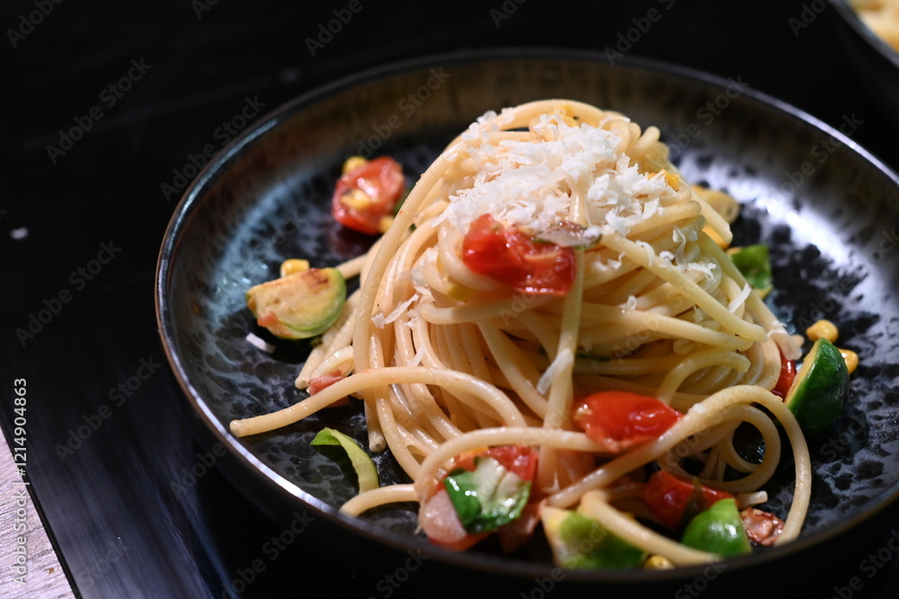 Spaghetti with Tomatoes – Rustic Homemade Dish Spaghetti with Tomatoes – Rustic Homemade Dish
