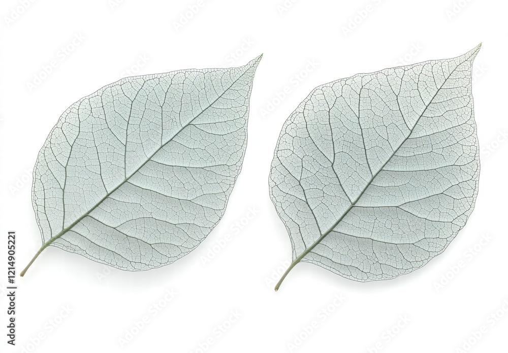 Obraz premium Two leaves are shown side by side