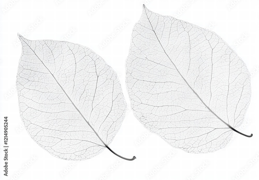 Obraz premium Two white leaves with a lot of detail