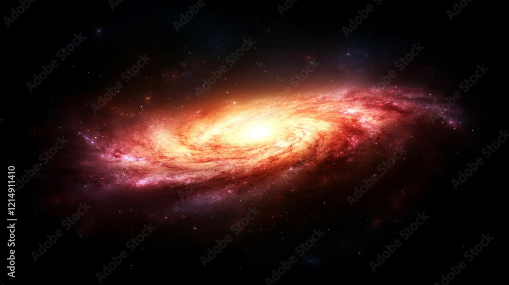 Fototapeta premium stunning depiction of galaxy in motion with vibrant colors and swirling stars, evoking sense of wonder and vastness of universe