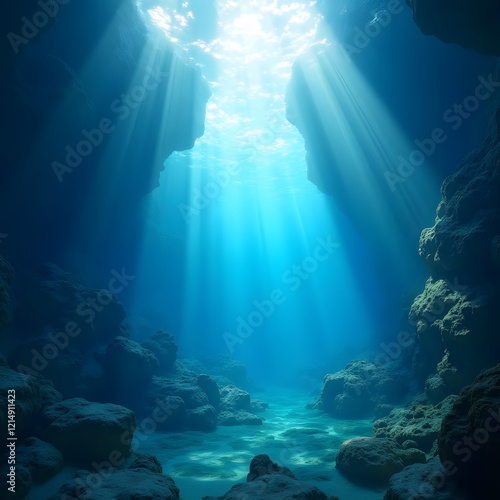 Illuminate the Depths Underwater World in Futuristic Clarity photo