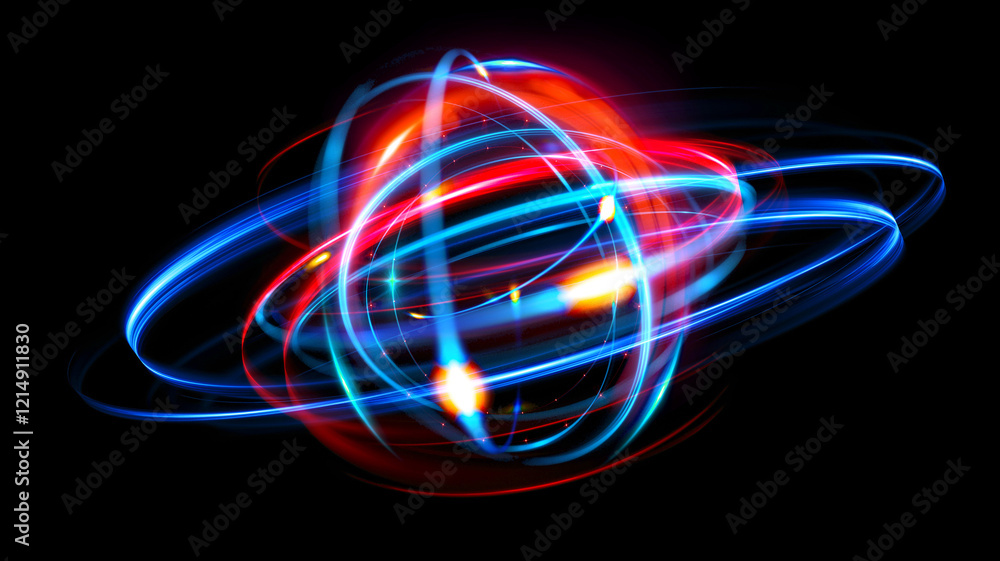 Physical graphic concept of atomic structure. Light ring. Colorful electron particle. .Speed of light. Particle acceleration. Energy particle physics..Energy ball. Science technology. Bright sphere. Physical graphic concept of atomic structure. Light ring. Colorful electron particle. .Speed of light. Particle acceleration. Energy particle physics..Energy ball. Science technology. Bright sphere.