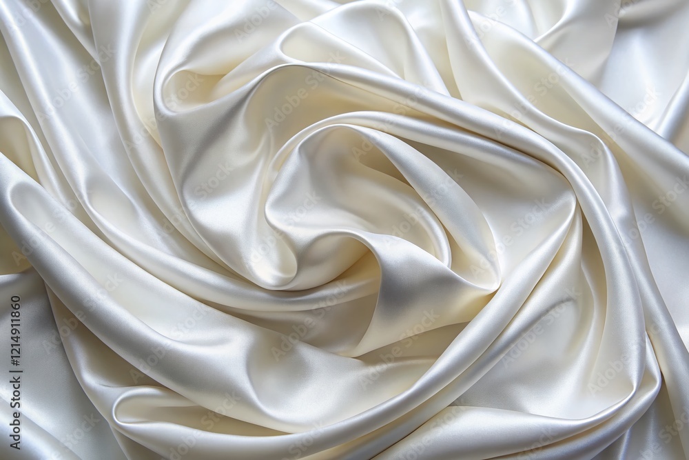 Fototapeta premium Elegant White Silk Satin Wedding Background - Luxurious Fabric Texture Panoramic