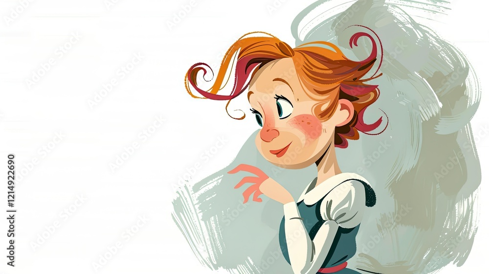 Delightful animated girl character concept art creative studio whimsical setting close-up view illustration inspiration Delightful animated girl character concept art creative studio whimsical setting close-up view illustration inspiration