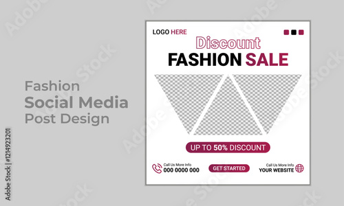 Modern Fashion Sale Social Media Post Design and web banner templates design.