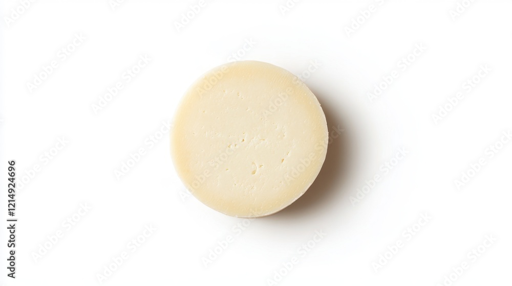 Smooth Round Soap Bar on Plain White Background for Natural Beauty Smooth Round Soap Bar on Plain White Background for Natural Beauty