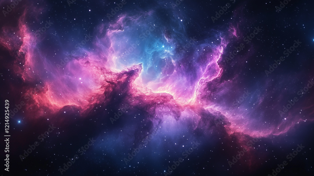 Obraz premium stunning cosmic view of galaxy filled with vibrant colors and stars, showcasing beauty of universe