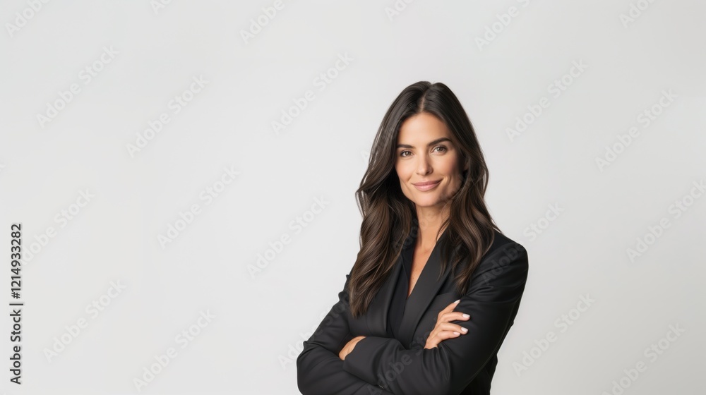 Portrait of a successful confident female business woman isolated against a white background Portrait of a successful confident female business woman isolated against a white background