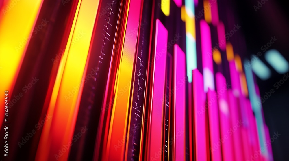 Vibrant Abstract Neon Light Columns, Glowing and Colorful Digital Art Vibrant Abstract Neon Light Columns, Glowing and Colorful Digital Art
