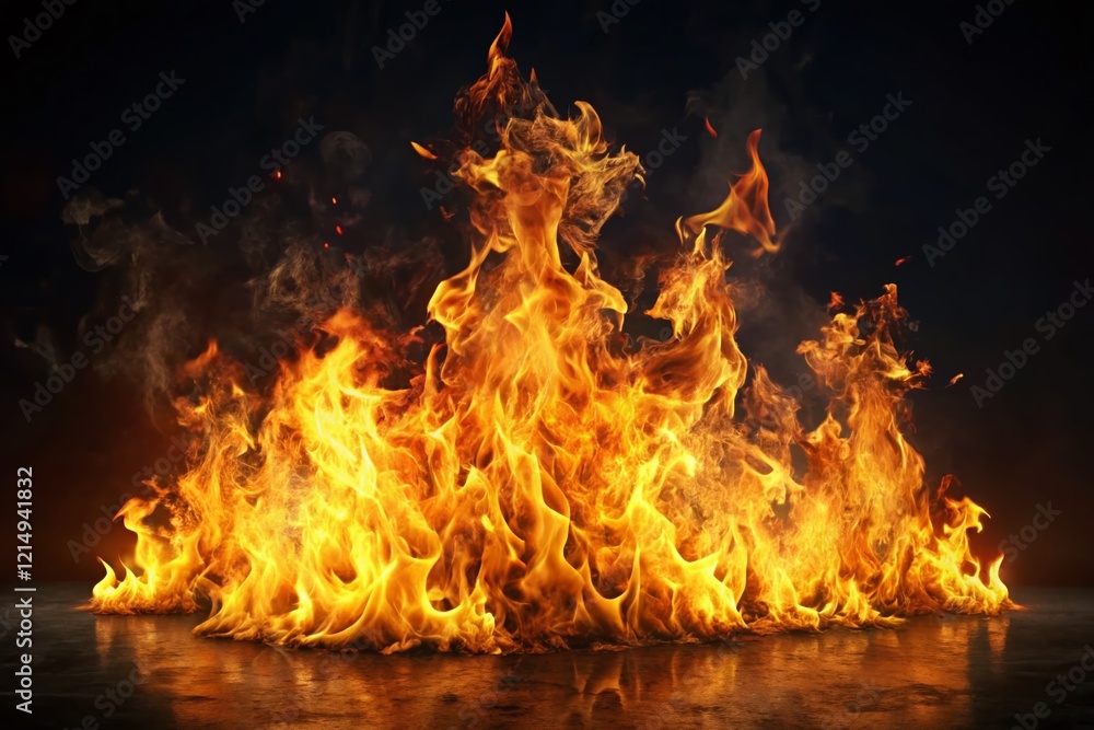 Fototapeta premium Fiery Flames: High-Resolution Fire Elements for Design Projects