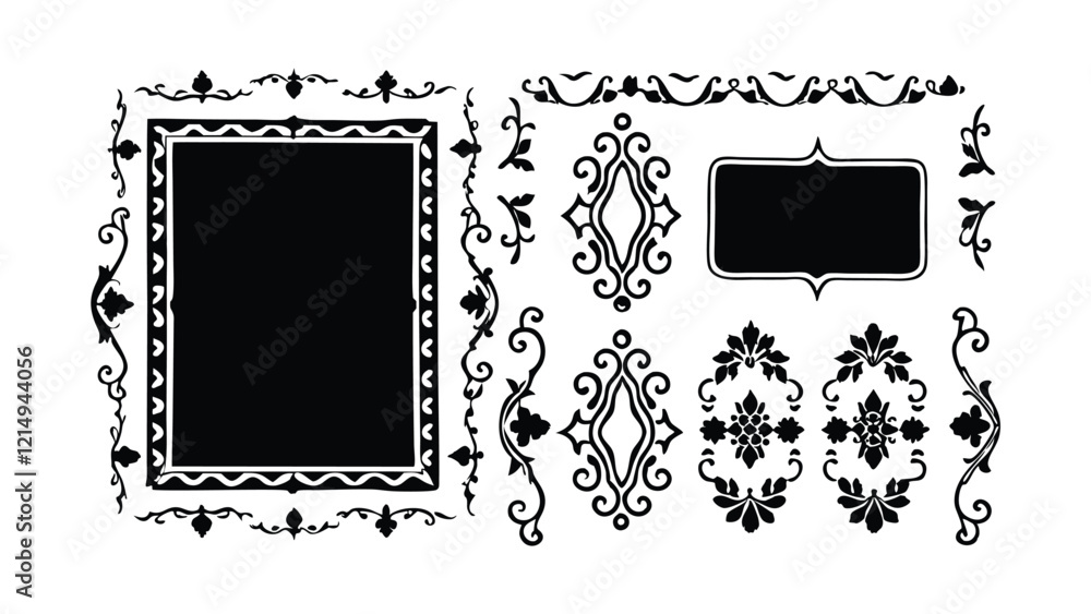 Obraz premium black and white frames with pattern