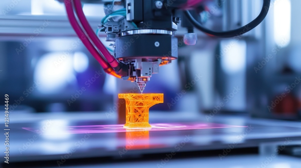 Engineer fine-tuning a 3D-printed robotic component with holographic design schematics Engineer fine-tuning a 3D-printed robotic component with holographic design schematics