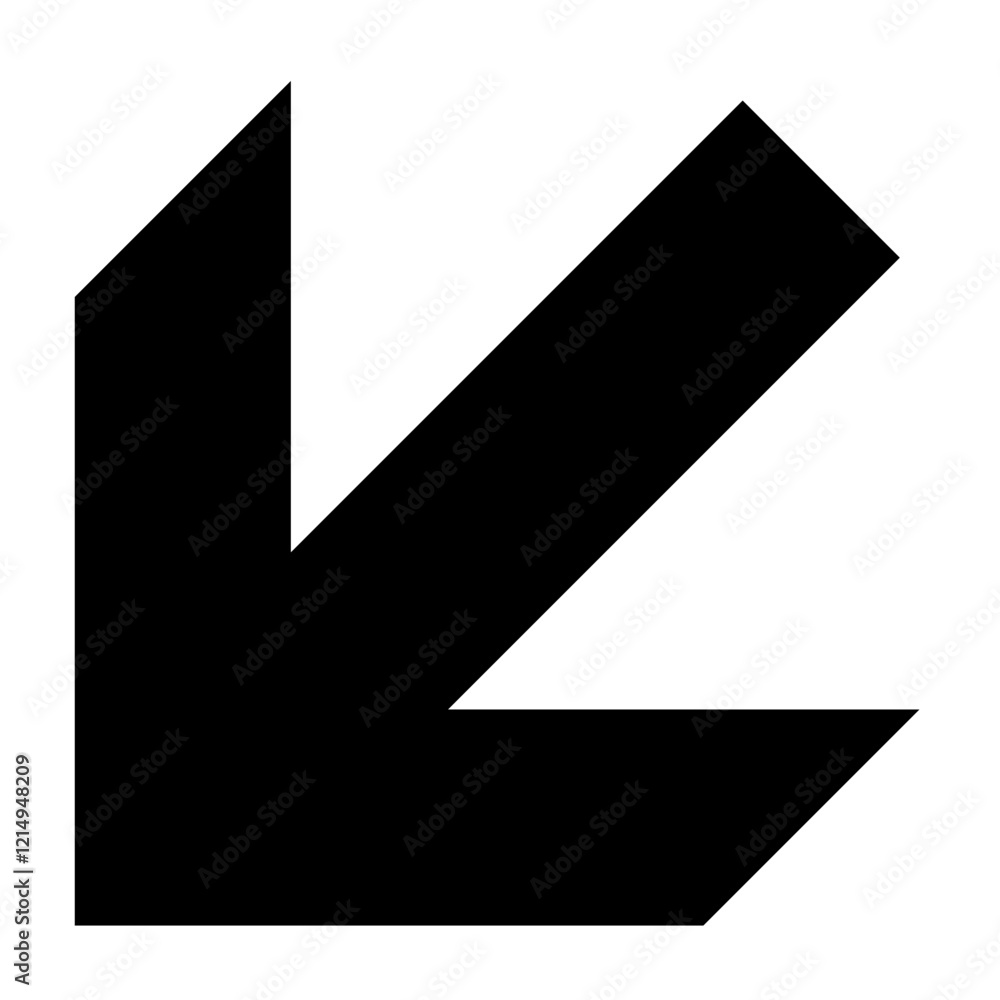 left and down arrow sign symbol isolated on white background. vector ilustration. left and down arrow sign symbol isolated on white background. vector ilustration.