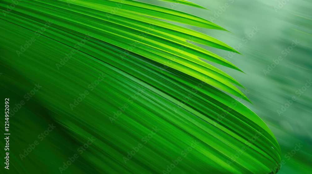 Fototapeta premium Tropical Plant and Foliage Growth Modern Background stock illustration. AI Generated