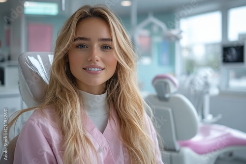 Free Download Friendly dental assistant poses in a bright and inviting clinic space. Generative AI - GFXLoad