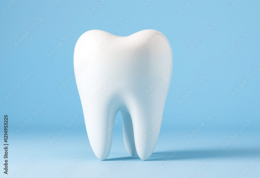 White tooth model on a blue background White tooth model on a blue background