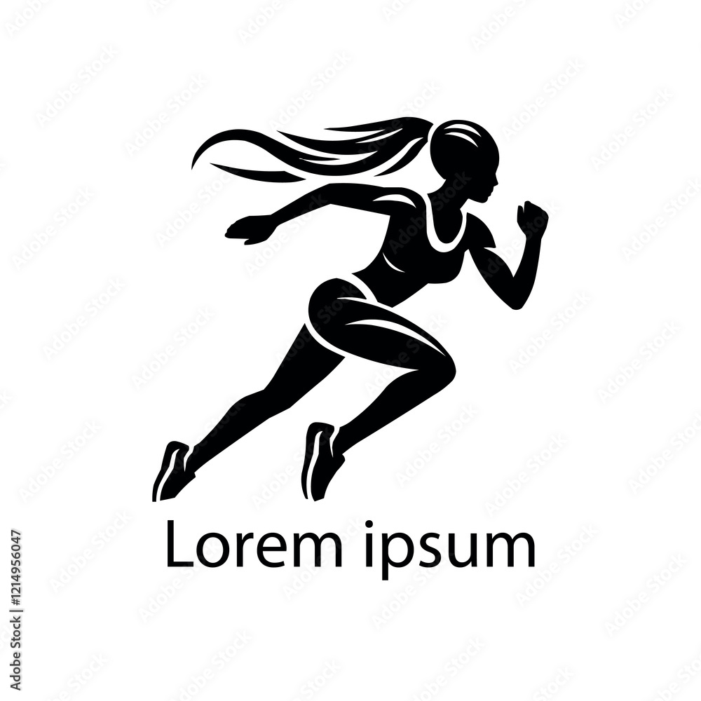 Running Athlete Silhouette Vector Running Athlete Silhouette Vector