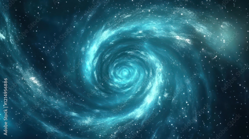 Swirling Galaxy in Blue, Teal, and Silver with Soft Stardust and Luminous Accents Swirling Galaxy in Blue, Teal, and Silver with Soft Stardust and Luminous Accents