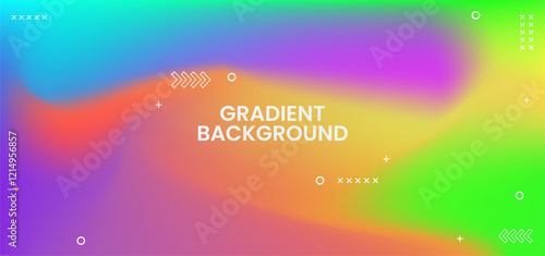 A colorful gradient background with a lot of dots and arrows. The background is a mix of green