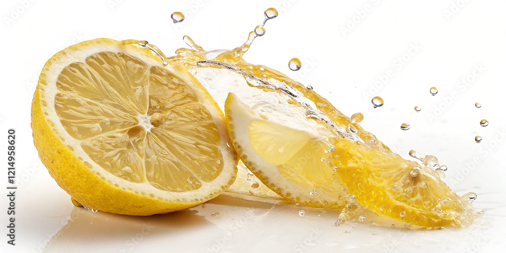 Lemon slice splashing Lemon slice splashing